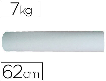 PAPEL KRAFT BLANCO BOBINA ANCH O 62CM LONGITUD 250MT GRAMAJE 50GR PESO 7KG