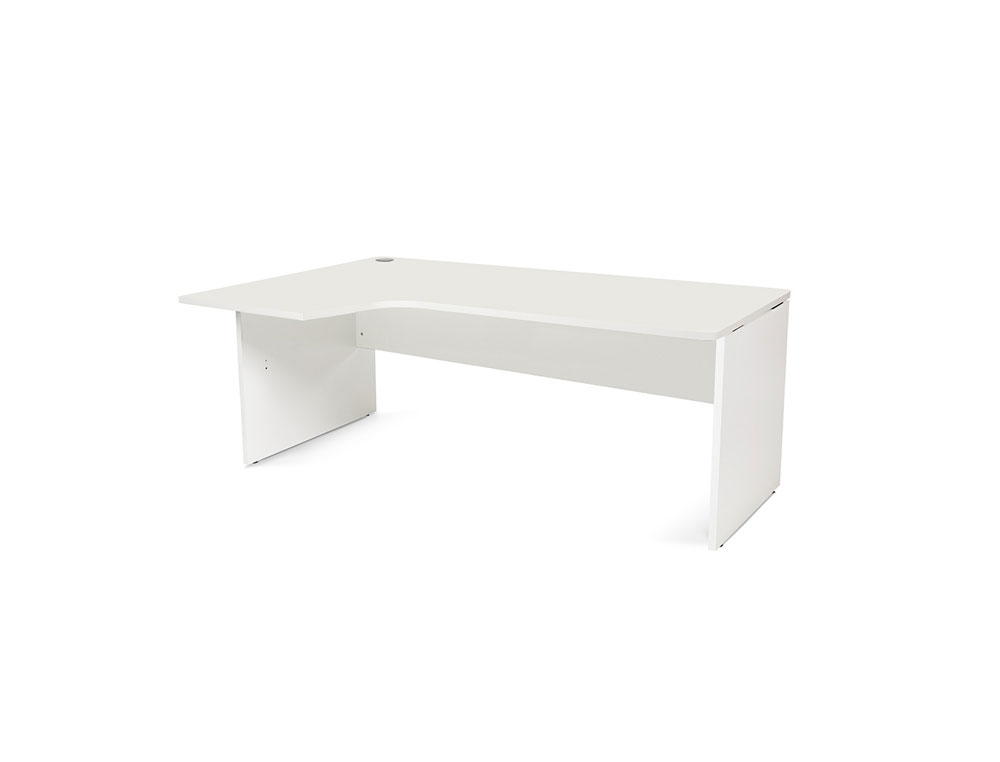 MESA ROCADA SERIE WORK 160X110X76 CM IZQUIERDA ACABADO AW04 BLANCO/BLANCO