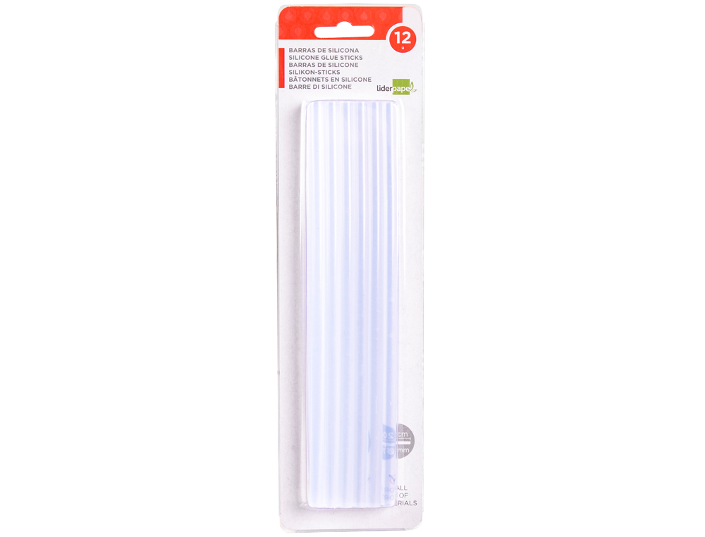 BARRA TERMOFUSIBLE LIDERPAPEL 7 MM DE DIAMETRO X 200 MM DE ALTO BLISTER DE 12 UNIDADES
