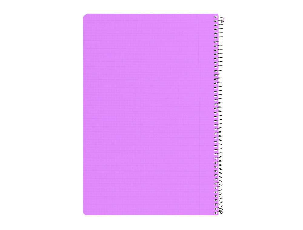 CUADERNO ESPIRAL LIDERPAPEL FOLIO PAUTAGUIA TAPA PLASTICO 80H 75GR CUADRO PAUTADO 3MM CON MARGEN COLOR VIOLETA
