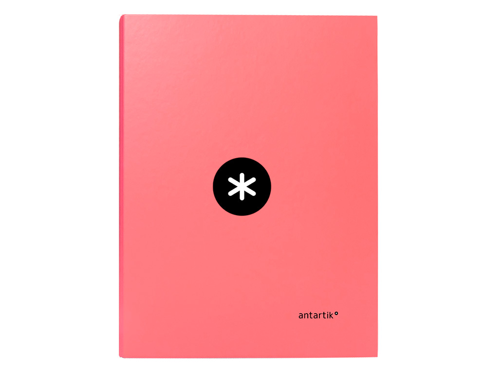 CARPETA ANTARTIK A4 FORRADA 4 ANILLAS 25 MM REDONDAS COLOR CORAL