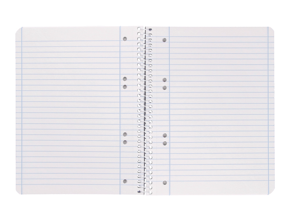 CUADERNO ESPIRAL LIDERPAPEL A5 MICRO SMART TAPA BLANDA 80H60GR HORIZONTAL 7MM DOBLE MARGEN 6 TALADROS COLORES