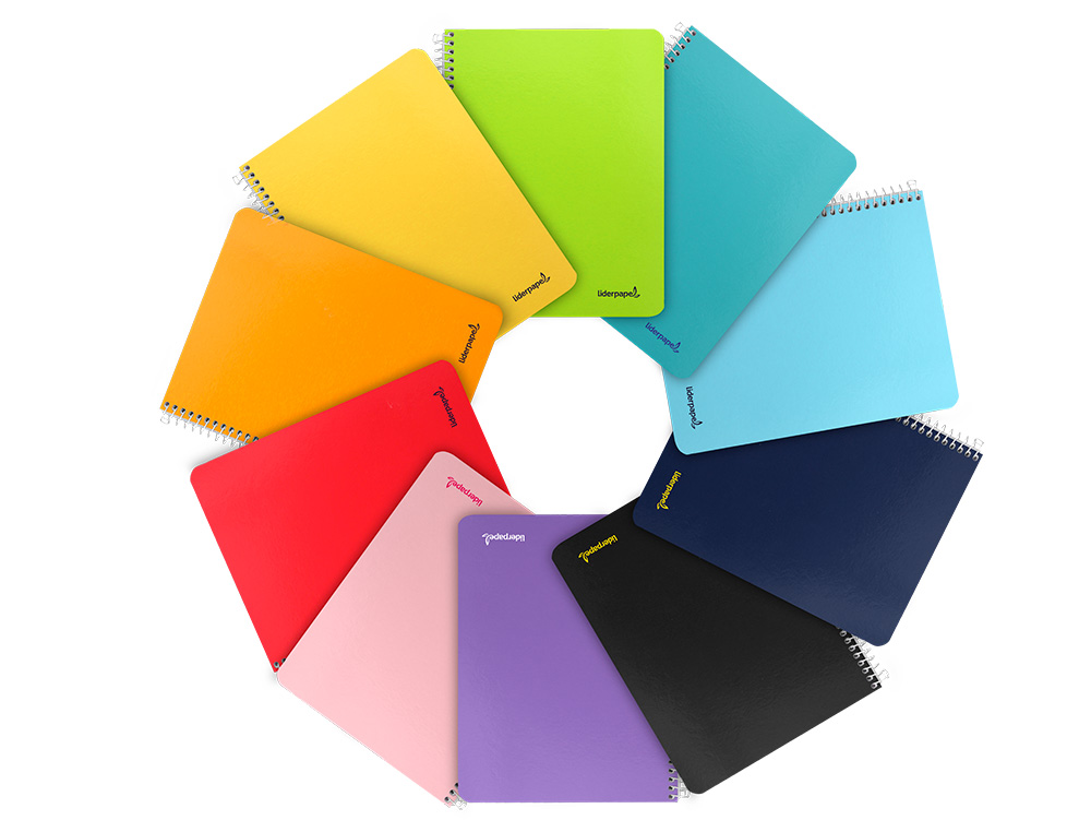 CUADERNO ESPIRAL LIDERPAPEL A5 MICRO SMART TAPA BLANDA 80H60GR HORIZONTAL 7MM DOBLE MARGEN 6 TALADROS COLORES