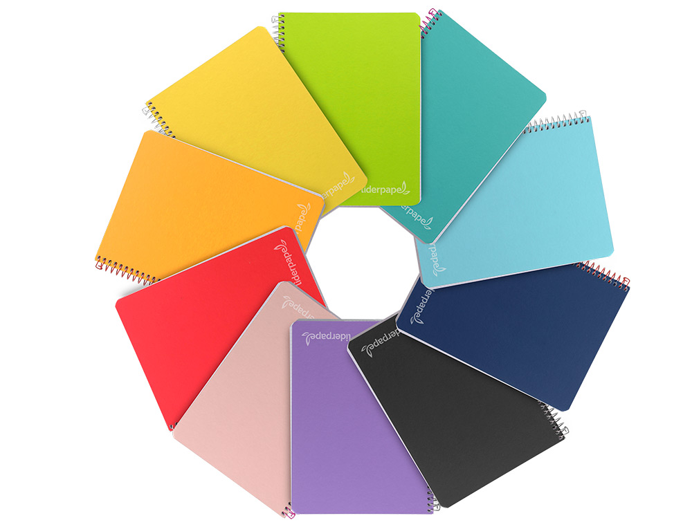 CUADERNO ESPIRAL LIDERPAPEL CUARTO WITTY TAPA DURA 80H 75GR CUADRO 8MM CON MARGEN COLORES SURTIDOS