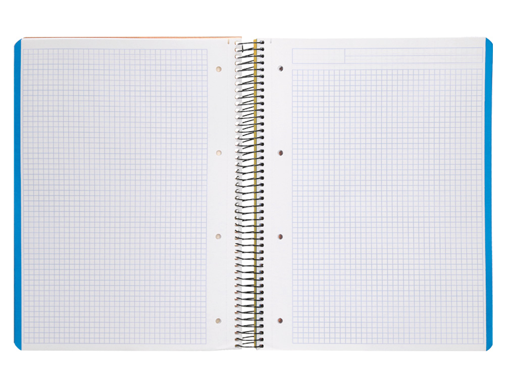 CUADERNO ESPIRAL LIDERPAPEL A4 MICRO WONDER TAPA PLASTICO 120H 90 GR CUADRO 5MM 5 BANDA 4 TALADROS COLOR AMARILLO