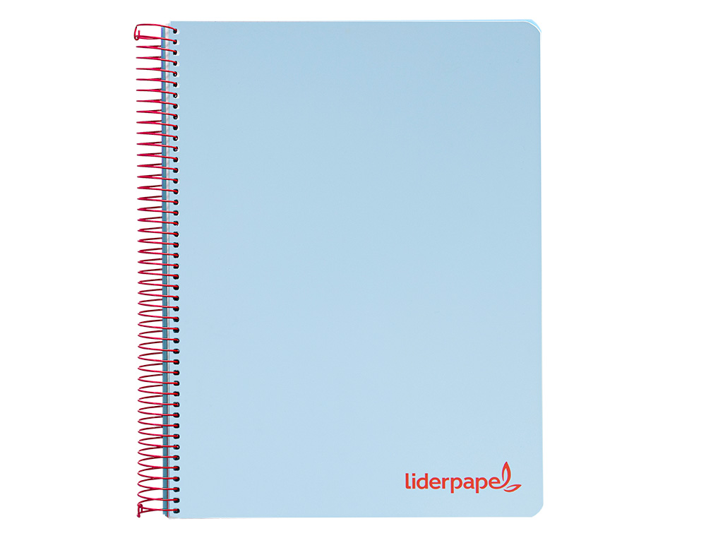 CUADERNO ESPIRAL LIDERPAPEL A4 MICRO WONDER TAPA PLASTICO 120H 90 GR CUADRO 5MM 5 BANDA 4 TALADROS COLOR CELESTE