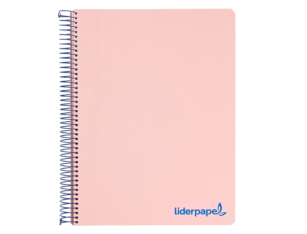 CUADERNO ESPIRAL LIDERPAPEL A4 MICRO WONDER TAPA PLASTICO 120H 90 GR CUADRO 5MM 5 BANDAS 4 TALADROS COLOR ROSA