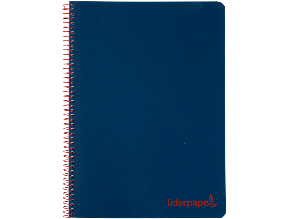 CUADERNO ESPIRAL LIDERPAPEL A5 MICRO WONDER TAPA PLASTICO 120H 90G CUADRO 5MM 5 BANDAS 6 TALADROS COLOR AZUL MARINO