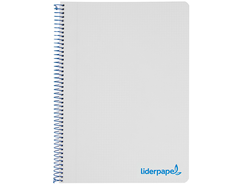 CUADERNO ESPIRAL LIDERPAPEL A5 MICRO WONDER TAPA PLASTICO 120H 90G CUADRO 5MM 5 BANDAS 6 TALADROS COLOR GRIS