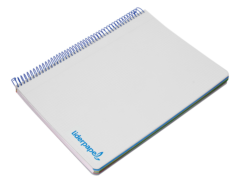 CUADERNO ESPIRAL LIDERPAPEL A5 MICRO WONDER TAPA PLASTICO 120H 90G CUADRO 5MM 5 BANDAS 6 TALADROS COLOR GRIS