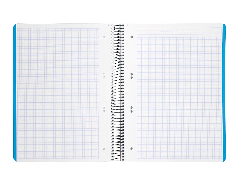 CUADERNO ESPIRAL LIDERPAPEL A5 MICRO WONDER TAPA PLASTICO 120H 90G CUADRO 5MM 5 BANDAS 6 TALADROS COLOR GRIS