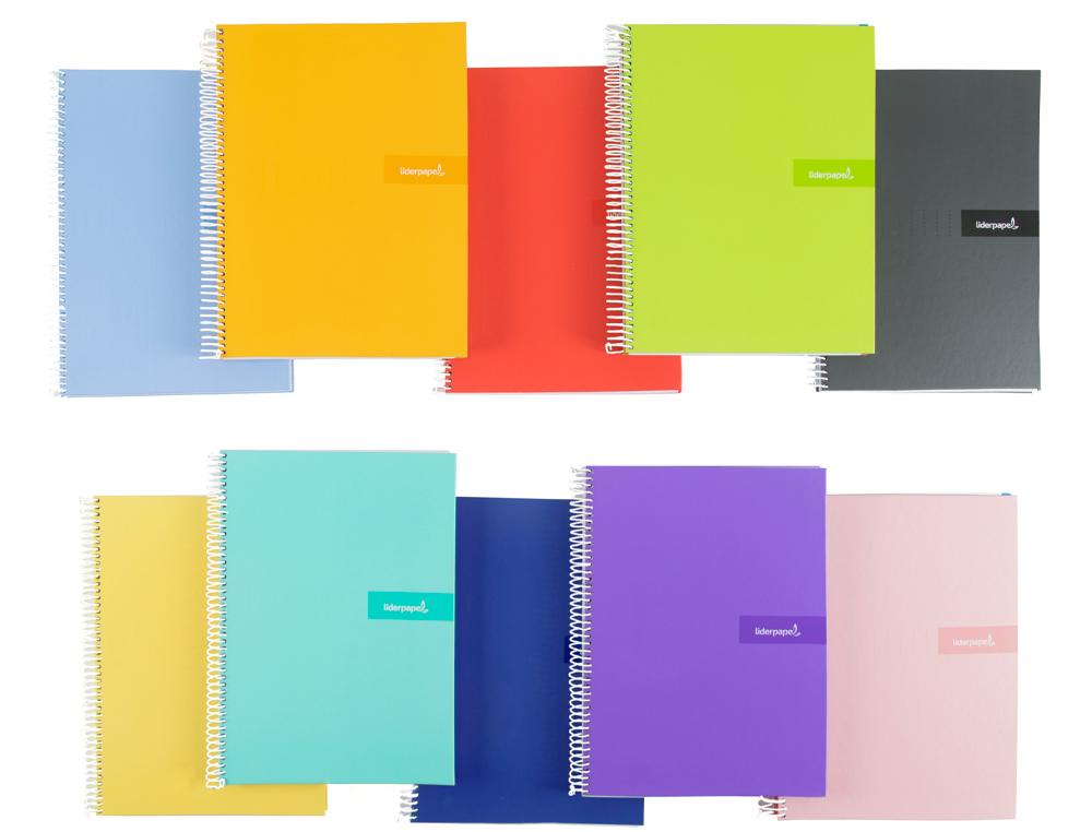 CUADERNO ESPIRAL LIDERPAPEL A5 CRAFTY TAPA FORRADA 80H 90 GR CUADRO 5MM CON MARGEN COLORES SURTIDOS