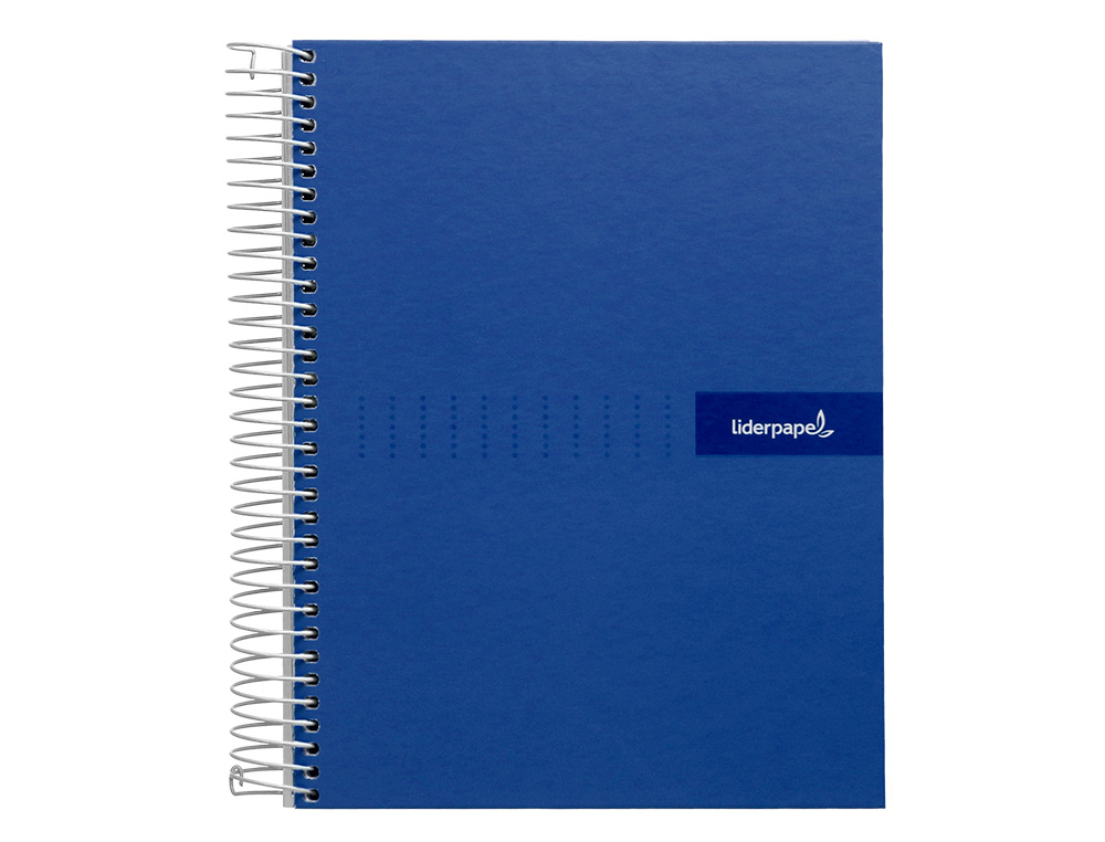 CUADERNO ESPIRAL LIDERPAPEL A5 MICRO CRAFTY TAPA FORRADA 120H 90 GR CUADRO 5MM 5 BANDAS6 TALADROS COLOR AZUL