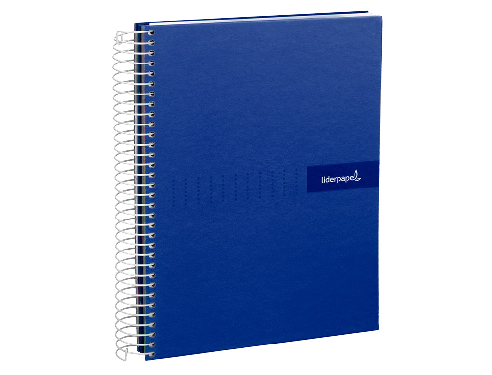 CUADERNO ESPIRAL LIDERPAPEL A5 MICRO CRAFTY TAPA FORRADA 120H 90 GR CUADRO 5MM 5 BANDAS6 TALADROS COLOR AZUL