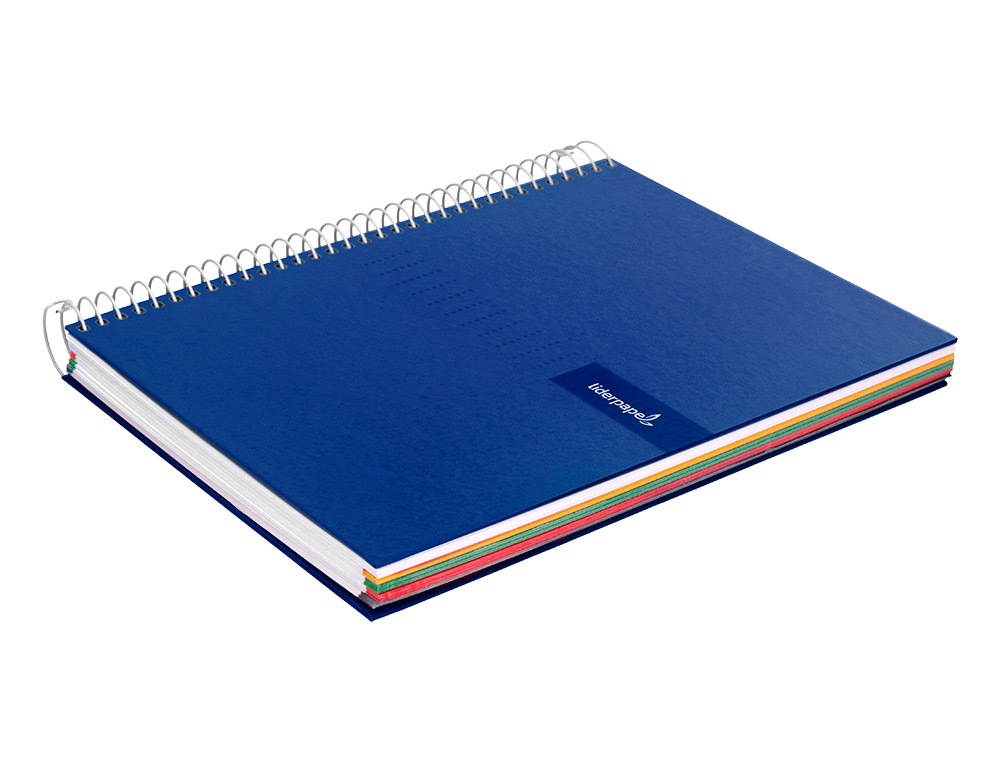 CUADERNO ESPIRAL LIDERPAPEL A5 MICRO CRAFTY TAPA FORRADA 120H 90 GR CUADRO 5MM 5 BANDAS6 TALADROS COLOR AZUL