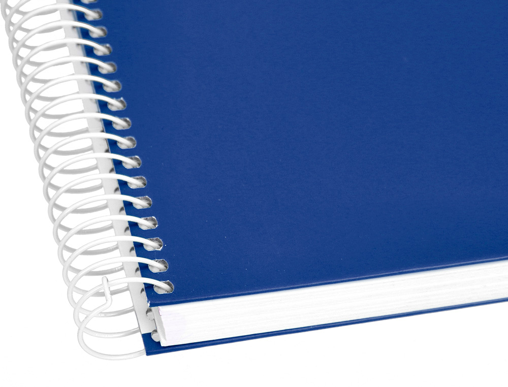 CUADERNO ESPIRAL LIDERPAPEL A5 MICRO CRAFTY TAPA FORRADA 120H 90 GR CUADRO 5MM 5 BANDAS6 TALADROS COLOR AZUL