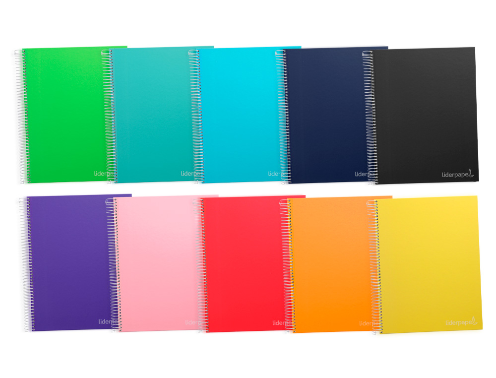 CUADERNO ESPIRAL LIDERPAPEL A4 MICRO JOLLY TAPA FORRADA 140H 75GR HORIZONTAL 5 BANDAS 4 TALADROS COLORES SURTIDOS
