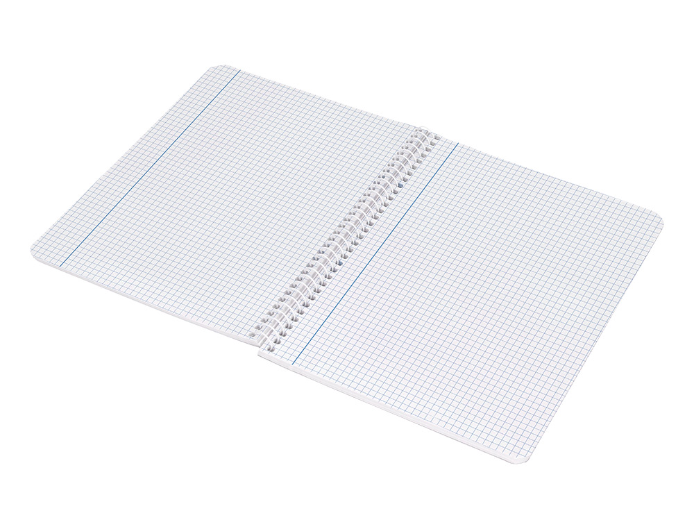 CUADERNO ESPIRAL LIDERPAPEL CUARTO WITTY TAPA DURA 80H 75GR CUADRO 4MM CON MARGEN COLOR ROJO
