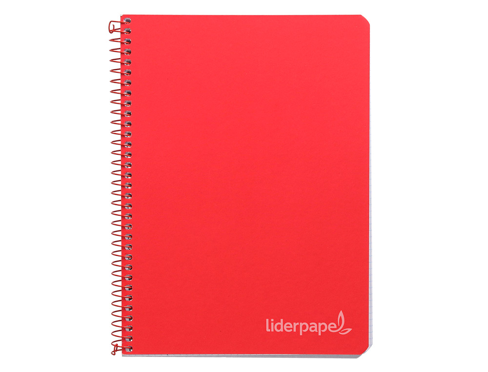CUADERNO ESPIRAL LIDERPAPEL CUARTO WITTY TAPA DURA 80H 75GR CUADRO 4MM CON MARGEN COLOR ROJO