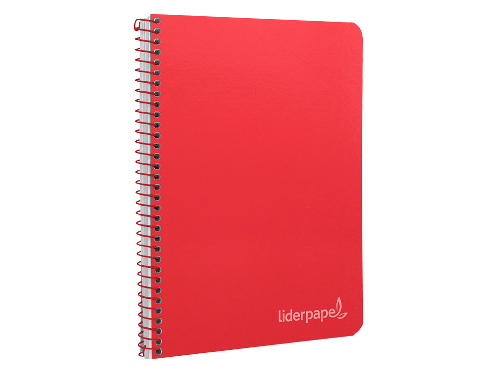 CUADERNO ESPIRAL LIDERPAPEL CUARTO WITTY TAPA DURA 80H 75GR CUADRO 4MM CON MARGEN COLOR ROJO
