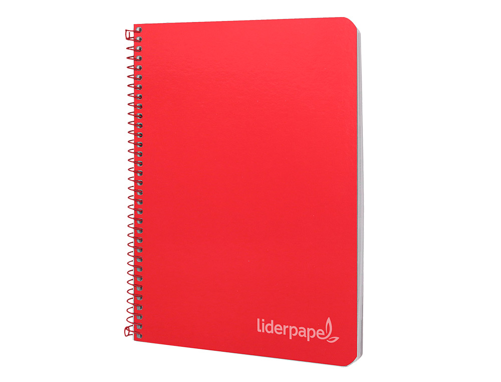 CUADERNO ESPIRAL LIDERPAPEL CUARTO WITTY TAPA DURA 80H 75GR CUADRO 4MM CON MARGEN COLOR ROJO