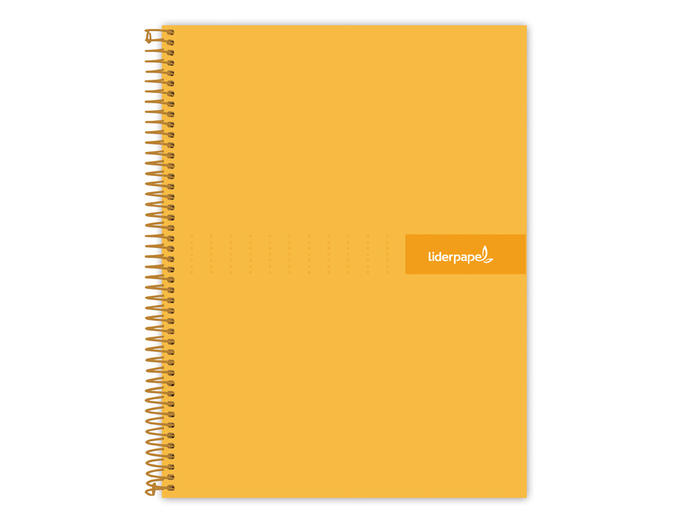 CUADERNO ESPIRAL LIDERPAPEL A4 MICRO CRAFTY TAPA FORRADA 120H 90GR CUADRO 5MM 5 BANDAS 4 COLORES COLOR NARANJA