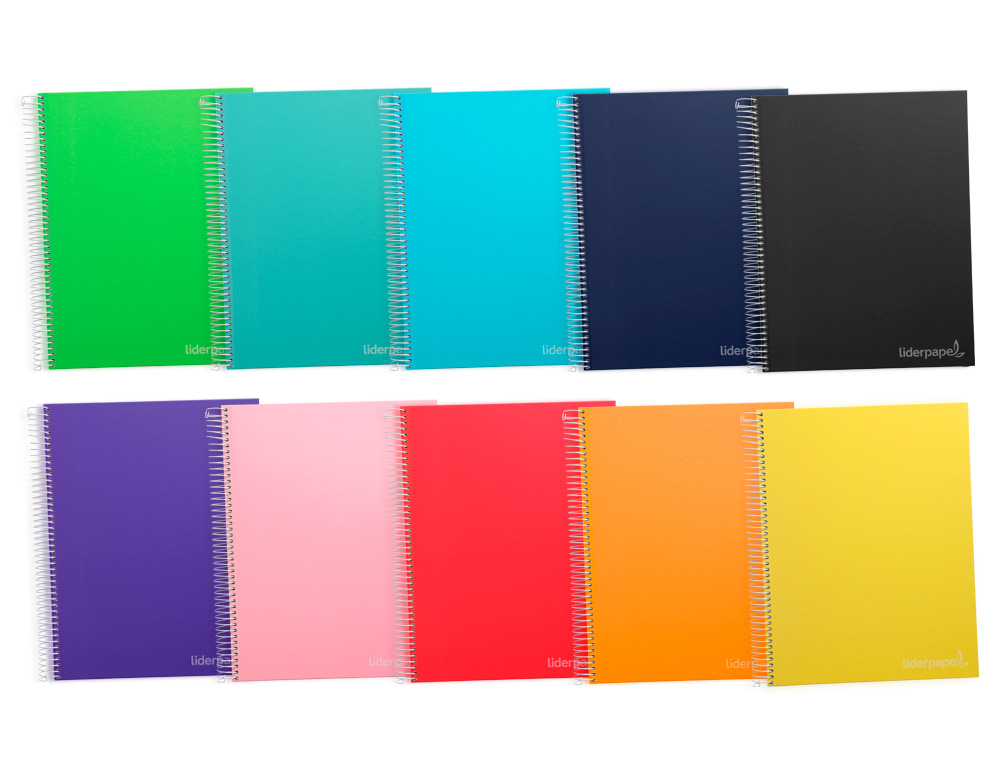 CUADERNO ESPIRAL LIDERPAPEL A4 MICRO JOLLY MULTIDISCIPLINA TAPA FORRADA 140H 75GR 28H 5MM 112H HRTAL.