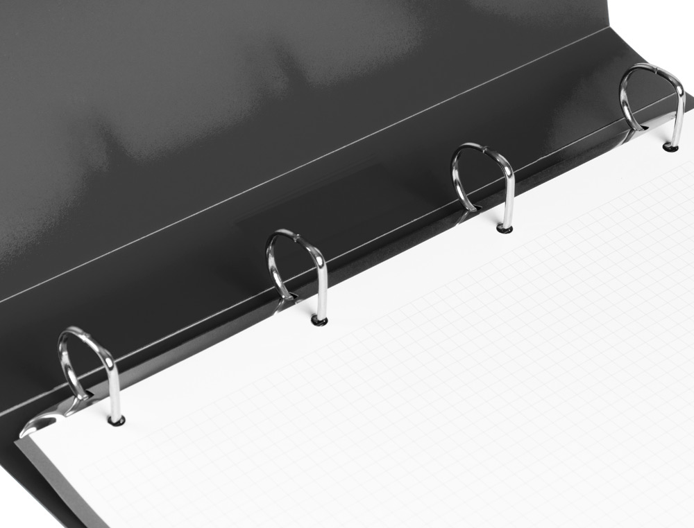 CARPETA LIDERPAPEL 4 ANILLAS 25 MM MIXTAS POLIPROPILENO DIN A4 NEGRO OPACO