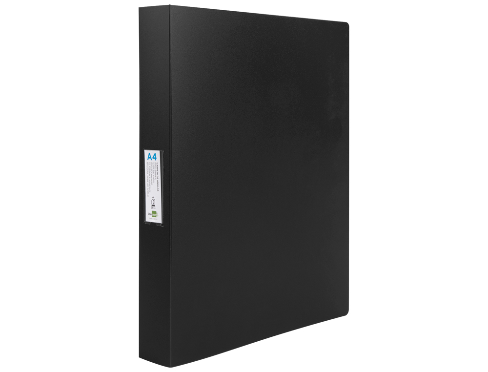 CARPETA LIDERPAPEL 4 ANILLAS 25 MM MIXTAS POLIPROPILENO DIN A4 NEGRO OPACO