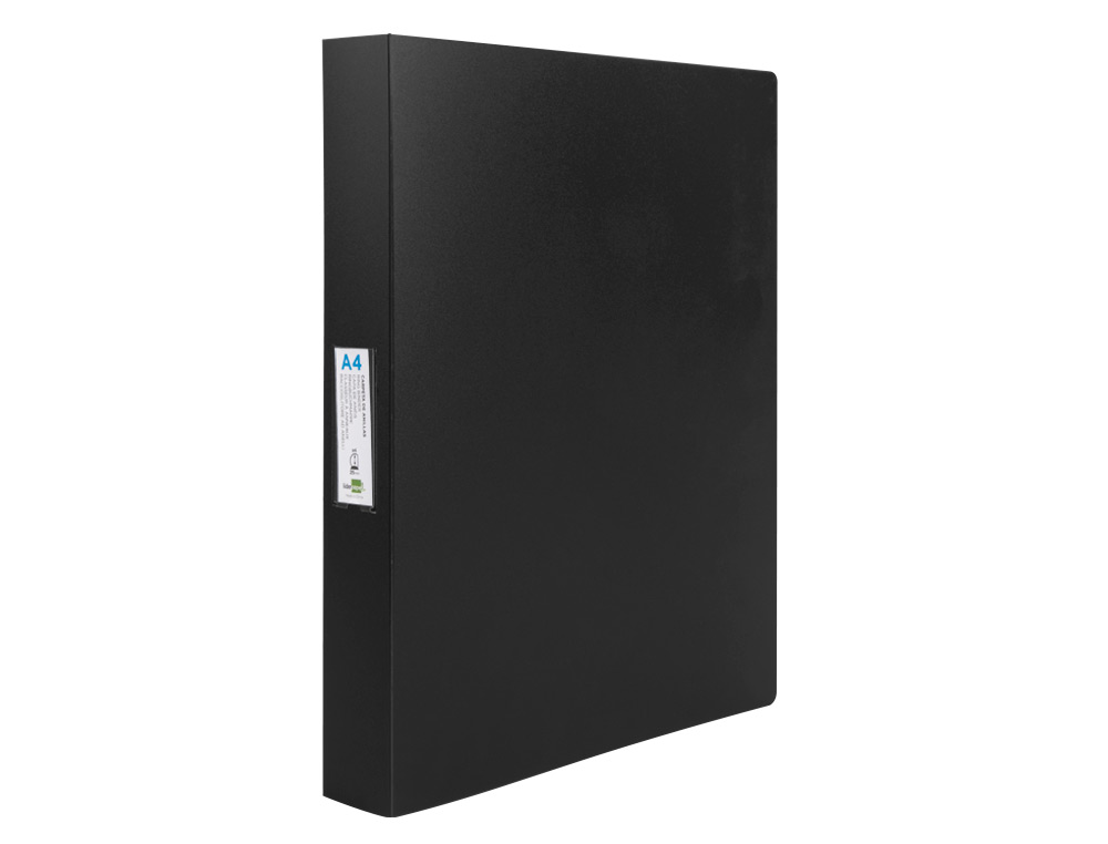 CARPETA LIDERPAPEL 4 ANILLAS 25 MM MIXTAS POLIPROPILENO DIN A4 NEGRO OPACO