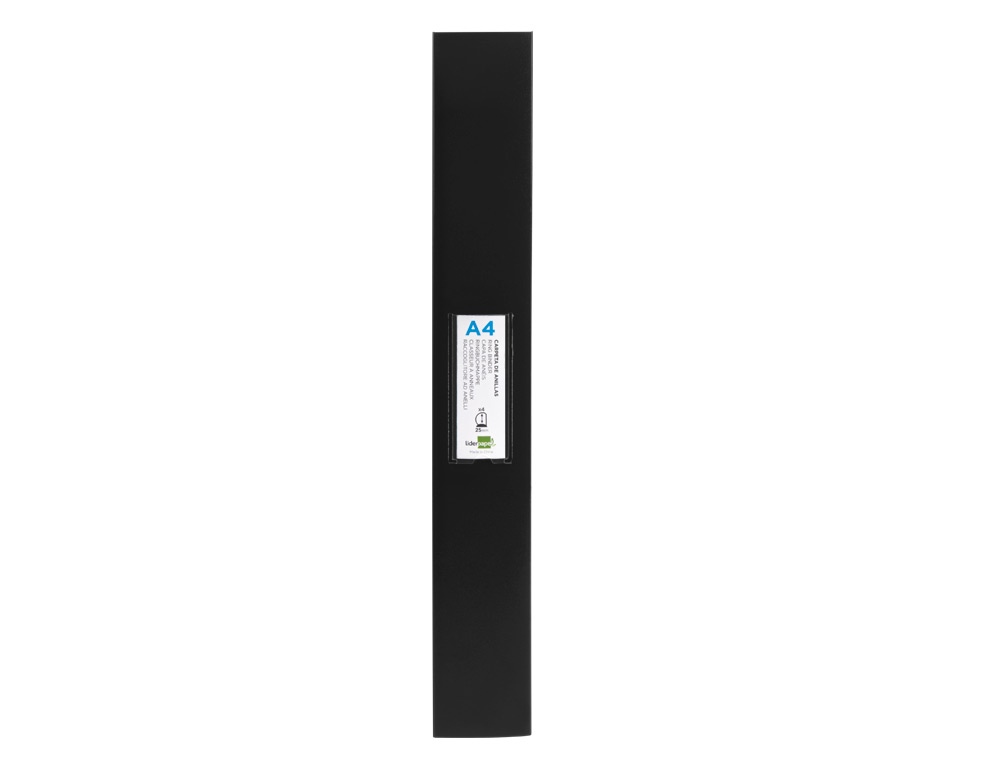 CARPETA LIDERPAPEL 4 ANILLAS 25 MM MIXTAS POLIPROPILENO DIN A4 NEGRO OPACO
