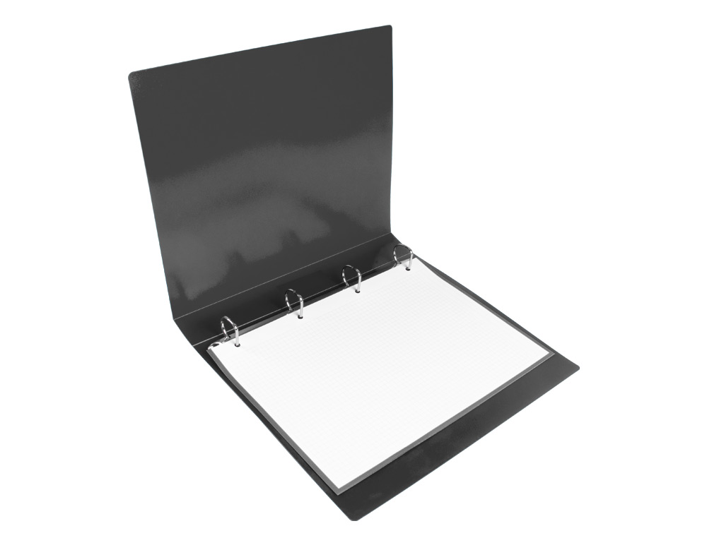 CARPETA LIDERPAPEL 4 ANILLAS 25 MM MIXTAS POLIPROPILENO DIN A4 NEGRO OPACO