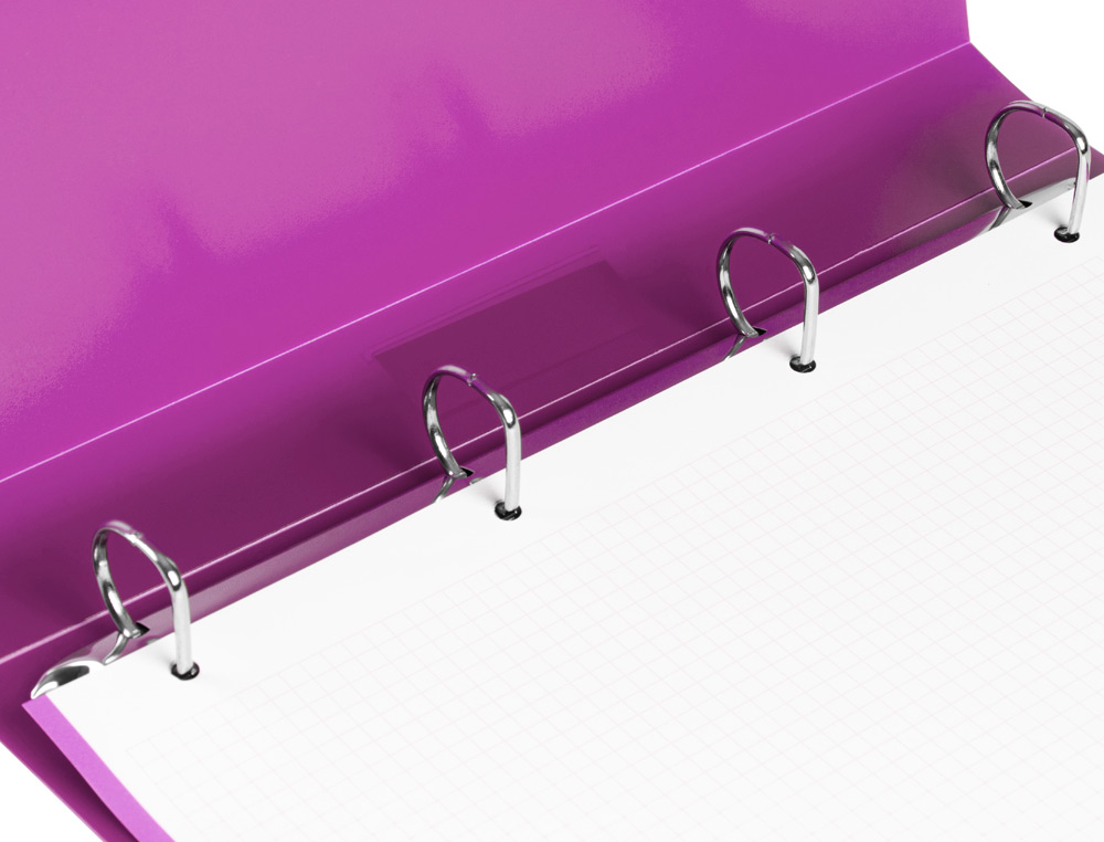 CARPETA LIDERPAPEL 4 ANILLAS 25 MM MIXTAS POLIPROPILENO DIN A4 LAVANDA OPACO