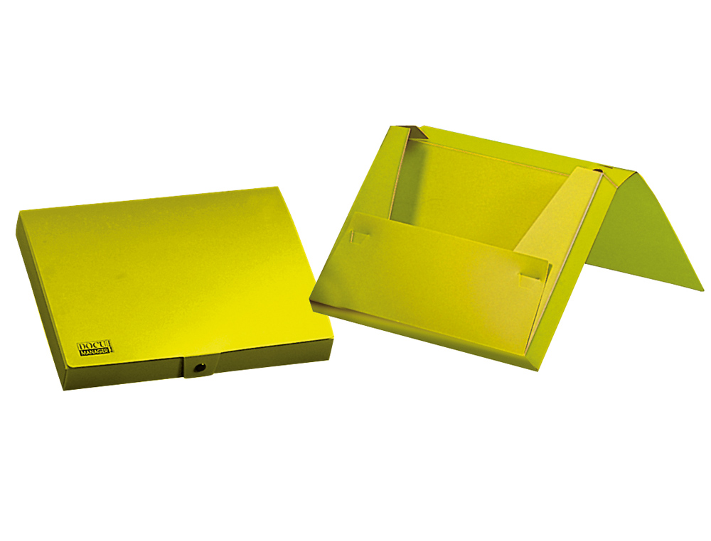 CARPETA LIDERPAPEL PORTADOCUMENTOS GOMAS POLIPROPILENO DIN A4 AMARILLO FLUOR OPACO LOMO 25 MM