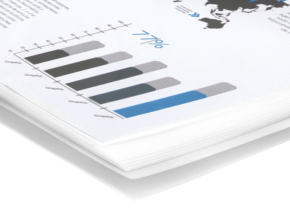 CARPETA LIDERPAPEL ESCAPARATE CON ESPIRAL 30 FUNDAS POLIPROPILENO DIN A4 TRANSPARENTE