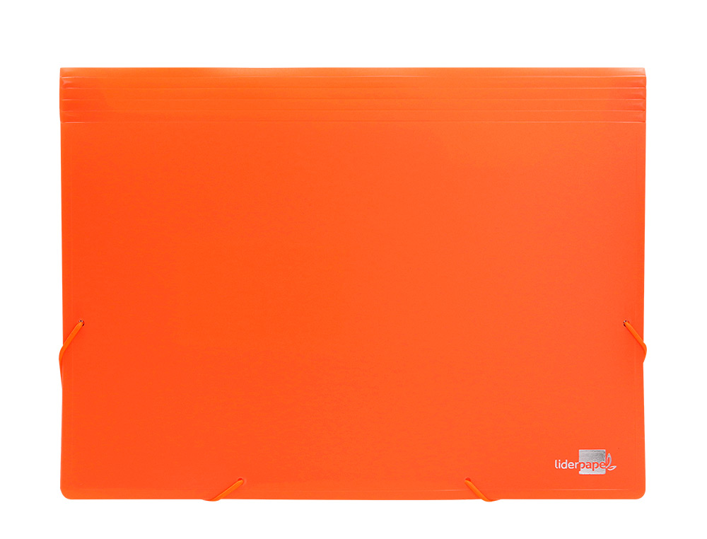 CARPETA LIDERPAPEL CLASIFICADOR FUELLE POLIPROPILENO DIN A4 NARANJA FLUOR OPACO 13 DEPARTAMENTOS