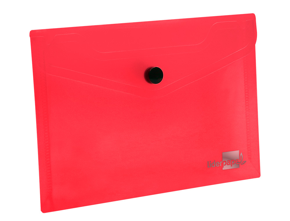 CARPETA LIDERPAPEL DOSSIER BROCHE POLIPROPILENO DIN A7 ROJO TRANSLUCIDO