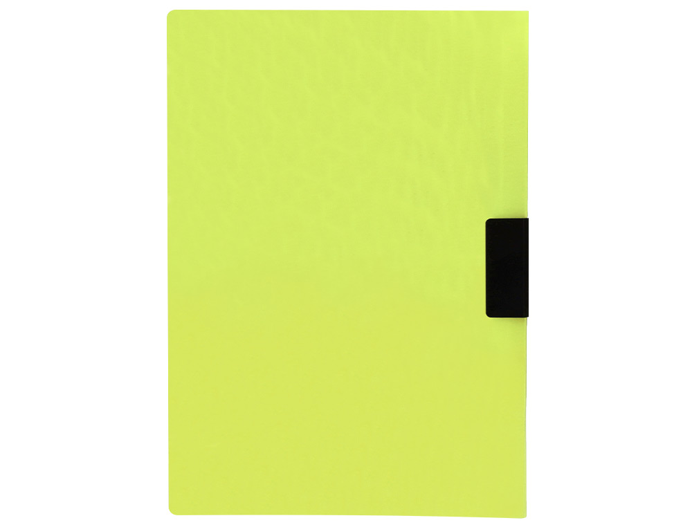 CARPETA LIDERPAPEL DOSSIER PINZA LATERAL POLIPROPILENO DIN A4 AMARILLO FLUOR OPACO 30 HOJAS PINZA DESLIZANTE