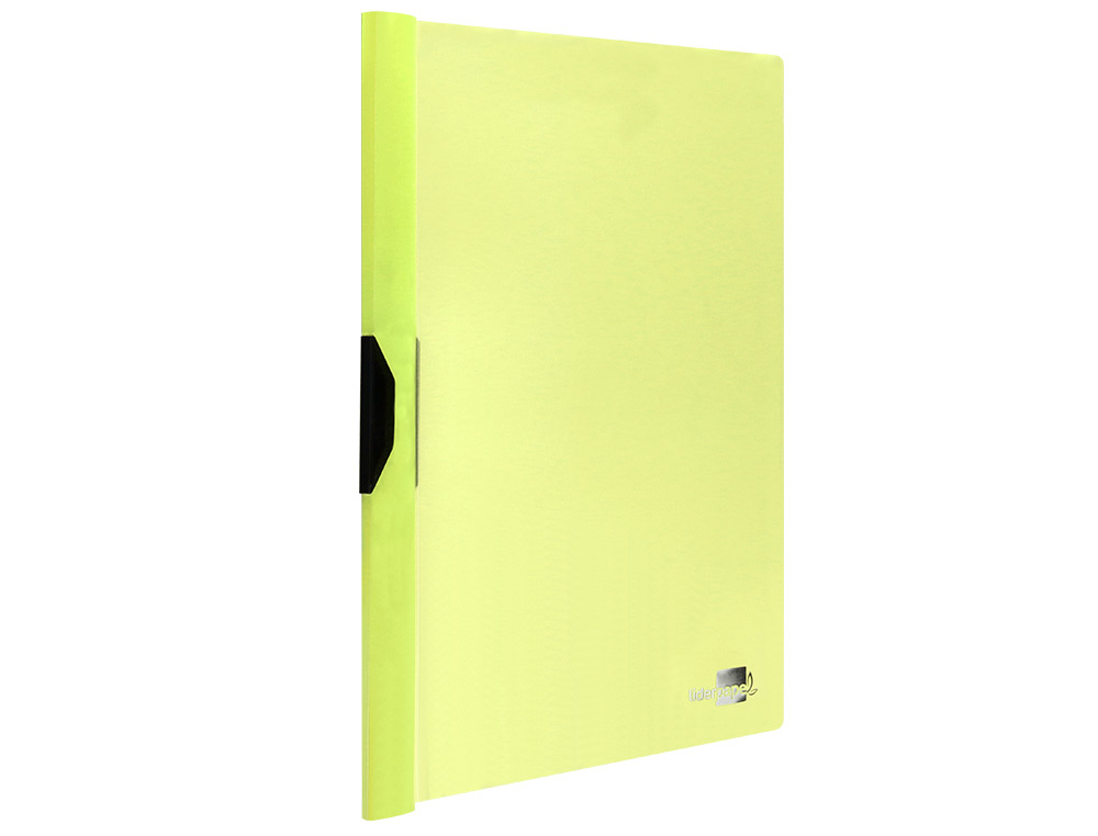 CARPETA LIDERPAPEL DOSSIER PINZA LATERAL POLIPROPILENO DIN A4 AMARILLO FLUOR OPACO 30 HOJAS PINZA DESLIZANTE