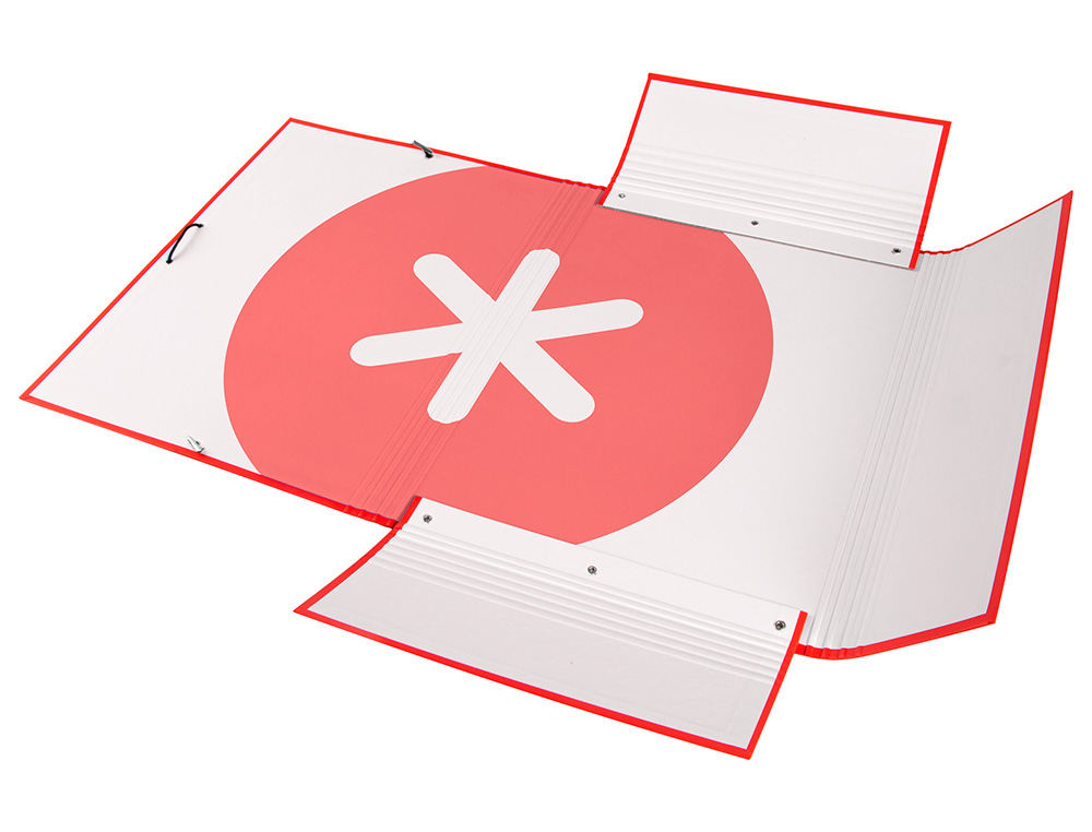 CARPETA LIDERPAPEL ANTARTIK GOMAS A4 3 SOLAPAS CARTON FORRADO TRENDING COLOR ROJO