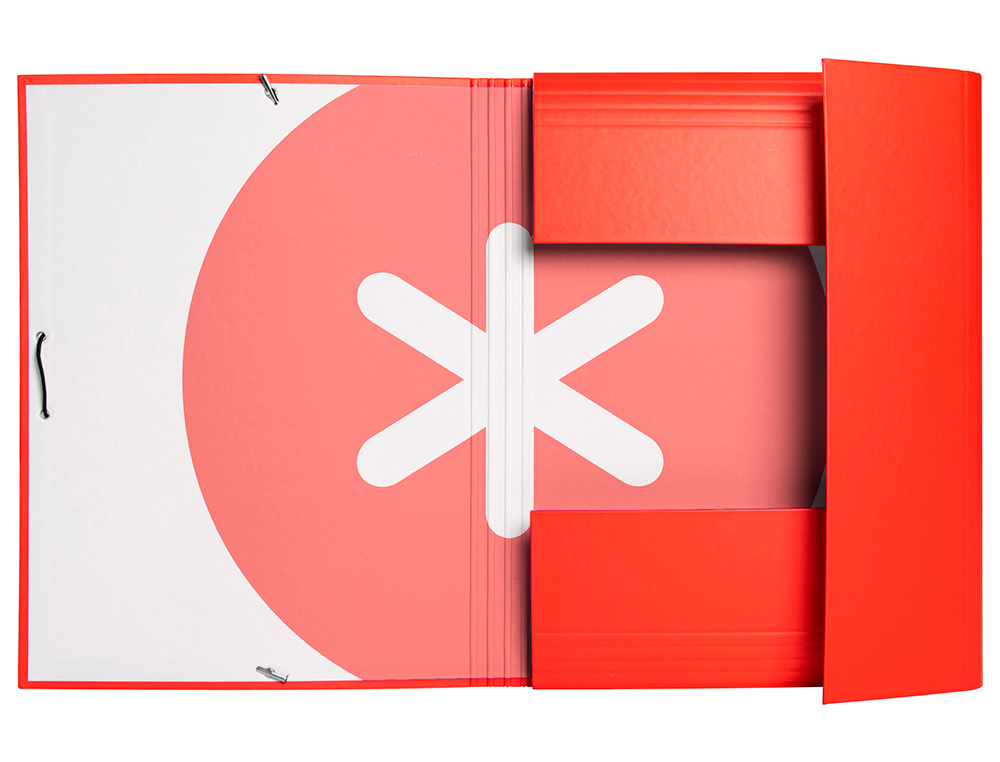 CARPETA LIDERPAPEL ANTARTIK GOMAS A4 3 SOLAPAS CARTON FORRADO TRENDING COLOR ROJO
