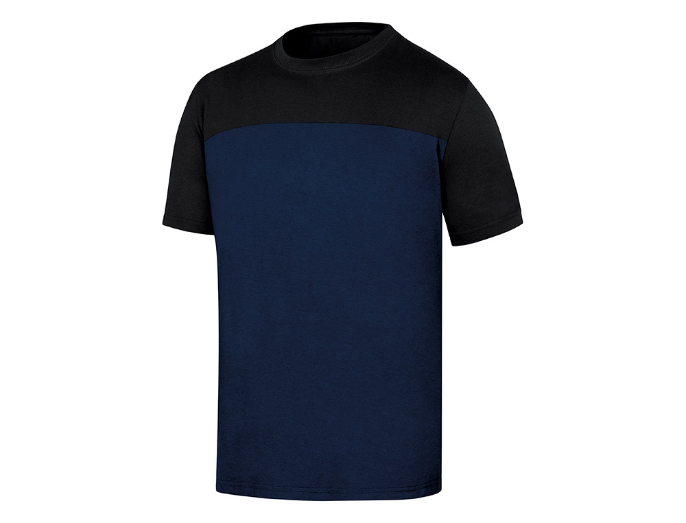 CAMISETA DE ALGODON DELTAPLUS COLOR AZUL/NEGRO TALLA XXL