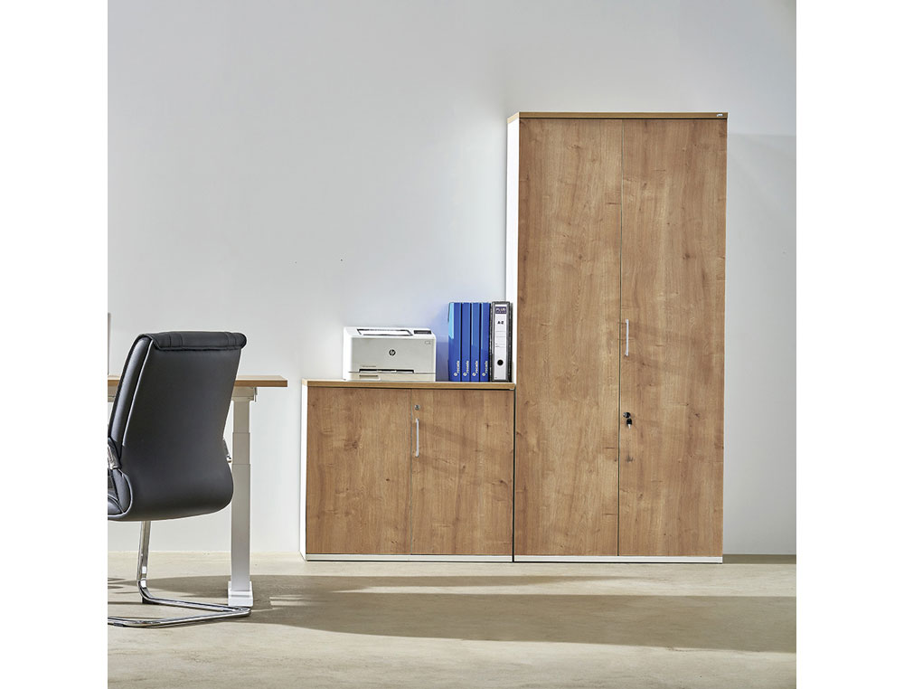 ARMARIO ROCADA CON CUATRO ESTANTES SERIE STORE 156X90X45 CM ACABADO AN02 GRIS/GRIS