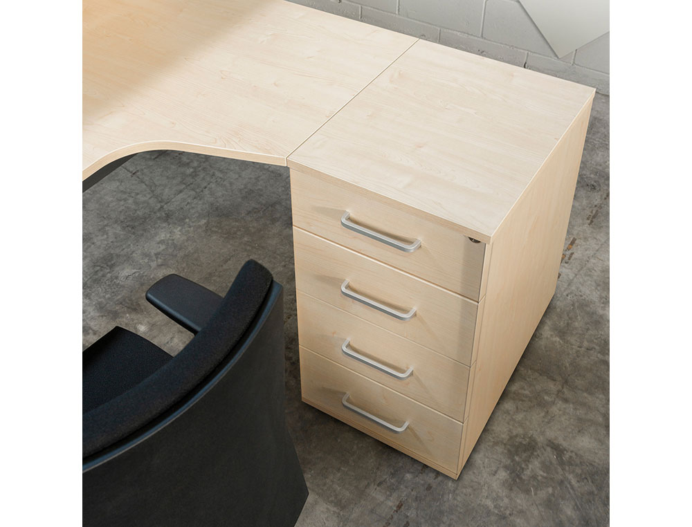 CAJONERA ROCADA CON CUATRO CAJONES SERIE STORE 60X47X74 CM ACABADO BLANCO/BLANCO