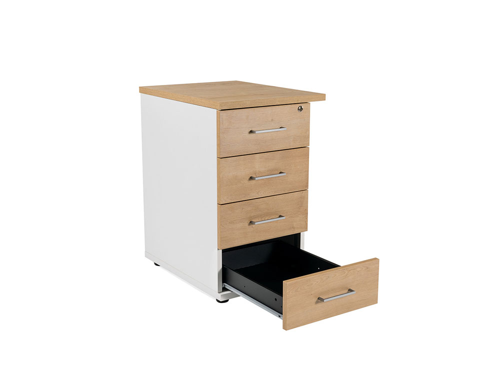 CAJONERA ROCADA CON CUATRO CAJONES SERIE STORE 60X47X74 CM ACABADO BLANCO/BLANCO