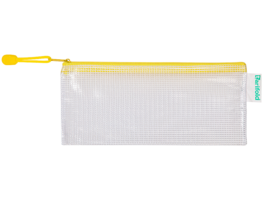 BOLSA MULTIUSOS DJOIS PVC 250X115 MM APERTURA SUPERIOR CON CREMALLERA PORTABOLIGRAFO Y CORREA COLOR AMARILLO