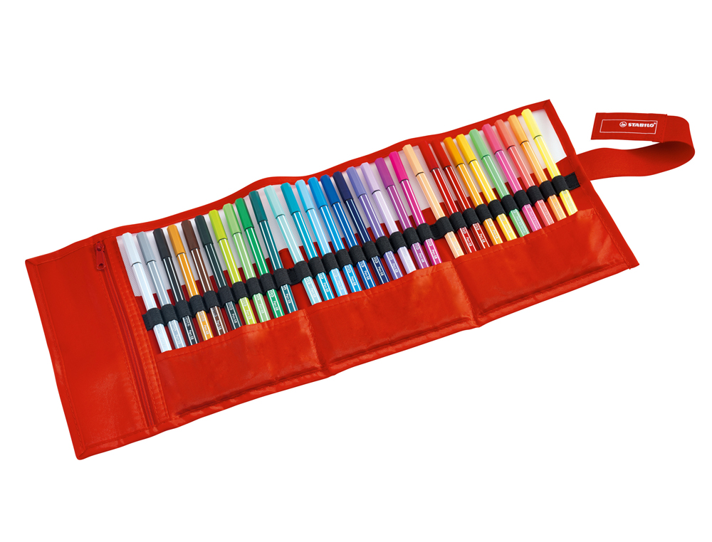 ROTULADOR STABILO PUNTA DE FIBRA PEN 68 ESTUCHE ROLLERSET DE 30 UNIDADES COLORES SURTIDOS