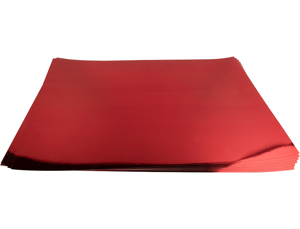 CARTULINA LIDERPAPEL 50X65 CM 235G/M2 METALIZADA ROJO