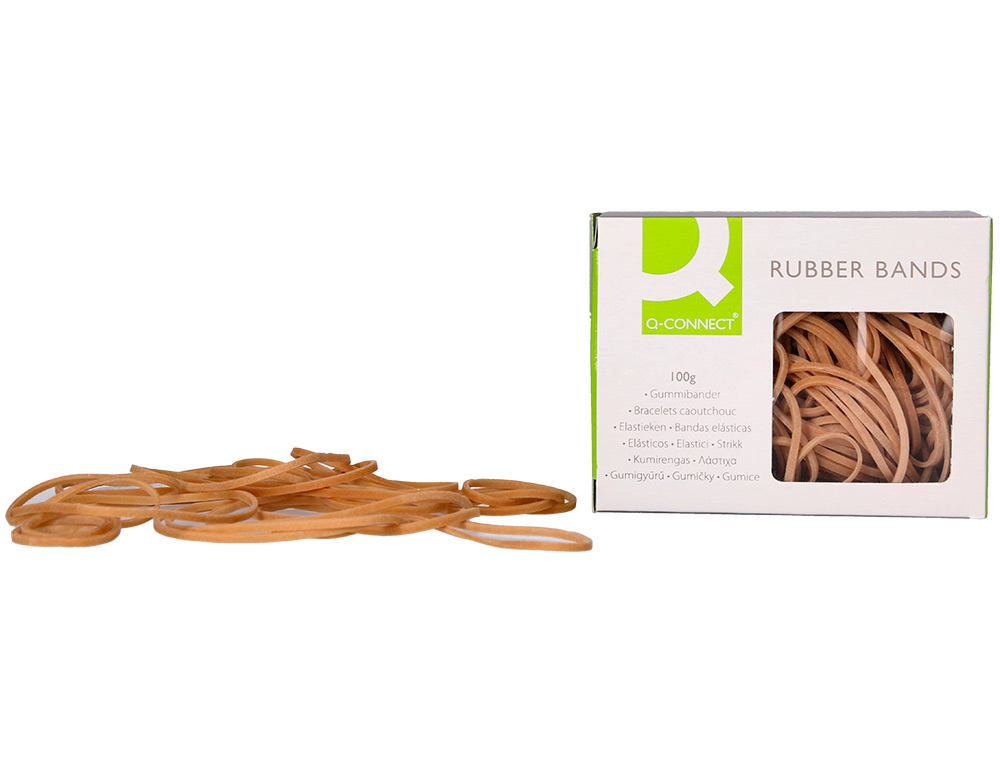 GOMILLAS ELASTICAS Q-CONNECT 100 GR 150X3 MM NUMERO 38