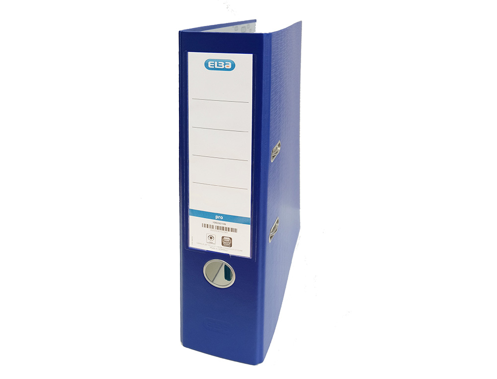 ARCHIVADOR DE PALANCA ELBA CARTON FORRADO PVC CON RADO TOP FOLIO LOMO 80 MM AZUL